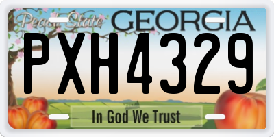 GA license plate PXH4329