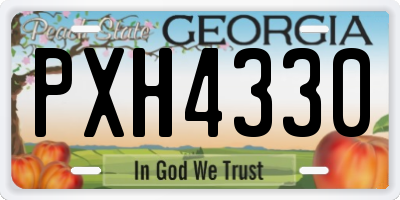 GA license plate PXH4330