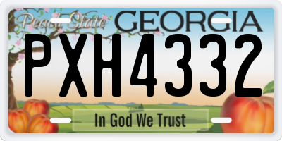 GA license plate PXH4332