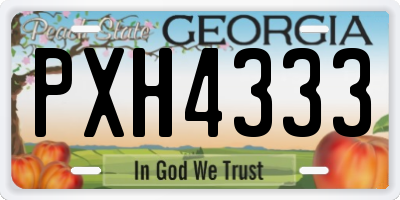 GA license plate PXH4333