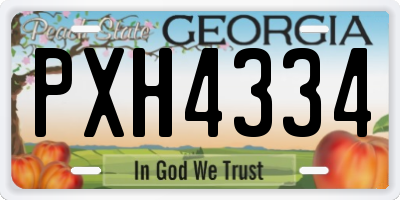 GA license plate PXH4334