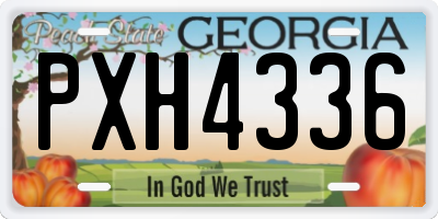 GA license plate PXH4336