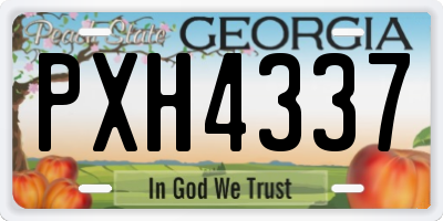 GA license plate PXH4337