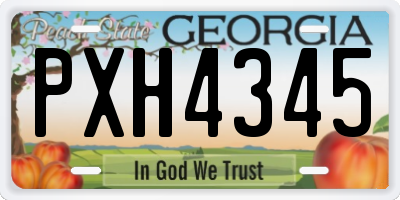 GA license plate PXH4345