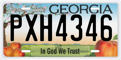 GA license plate PXH4346