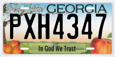 GA license plate PXH4347