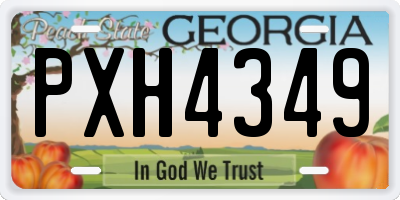 GA license plate PXH4349