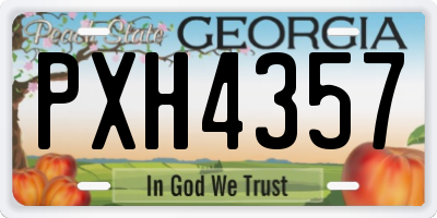 GA license plate PXH4357