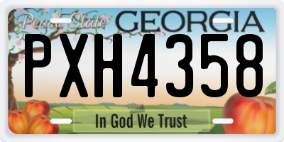 GA license plate PXH4358