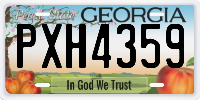 GA license plate PXH4359