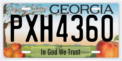 GA license plate PXH4360