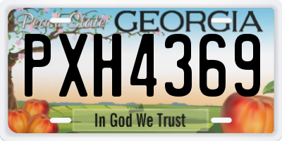 GA license plate PXH4369