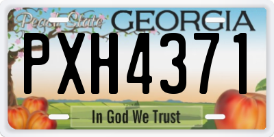 GA license plate PXH4371