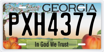 GA license plate PXH4377