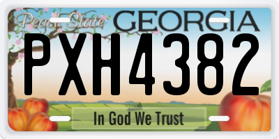 GA license plate PXH4382