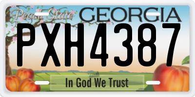 GA license plate PXH4387
