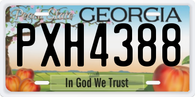 GA license plate PXH4388