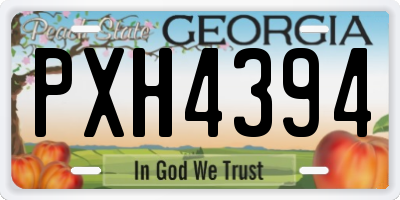 GA license plate PXH4394