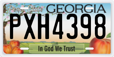 GA license plate PXH4398