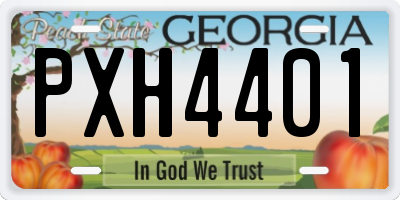 GA license plate PXH4401