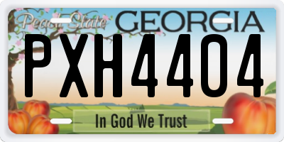 GA license plate PXH4404