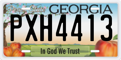 GA license plate PXH4413