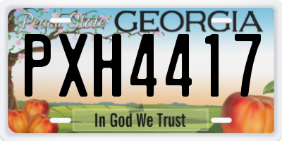 GA license plate PXH4417