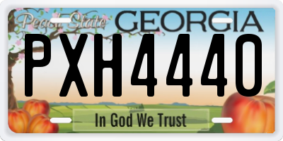 GA license plate PXH4440