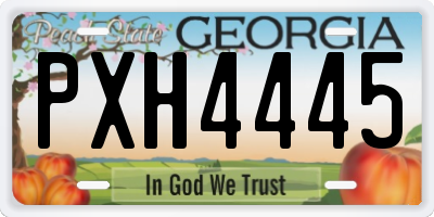 GA license plate PXH4445