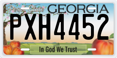 GA license plate PXH4452