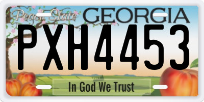 GA license plate PXH4453