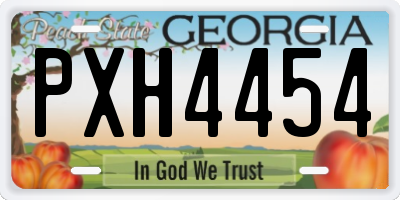 GA license plate PXH4454