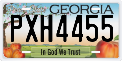 GA license plate PXH4455