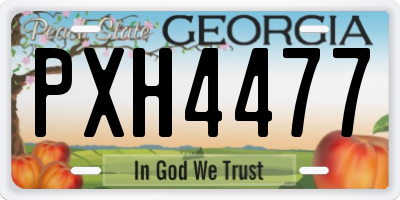 GA license plate PXH4477