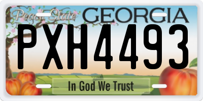 GA license plate PXH4493