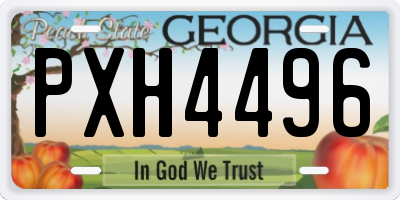 GA license plate PXH4496