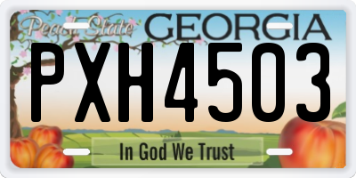 GA license plate PXH4503