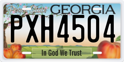 GA license plate PXH4504