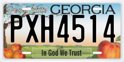 GA license plate PXH4514