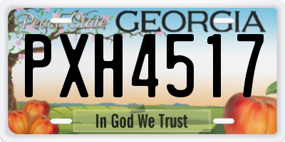 GA license plate PXH4517
