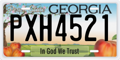 GA license plate PXH4521