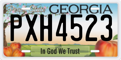 GA license plate PXH4523