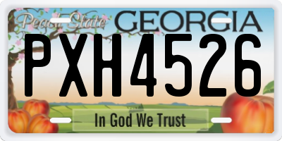 GA license plate PXH4526