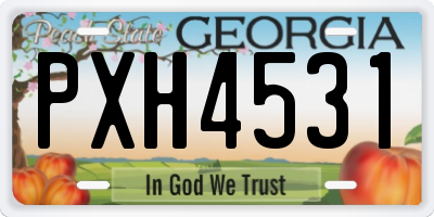 GA license plate PXH4531