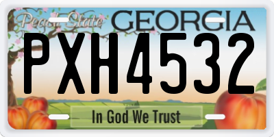 GA license plate PXH4532