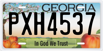GA license plate PXH4537