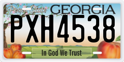 GA license plate PXH4538