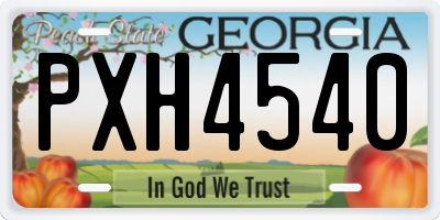 GA license plate PXH4540