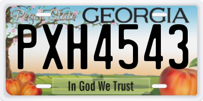 GA license plate PXH4543