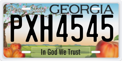 GA license plate PXH4545